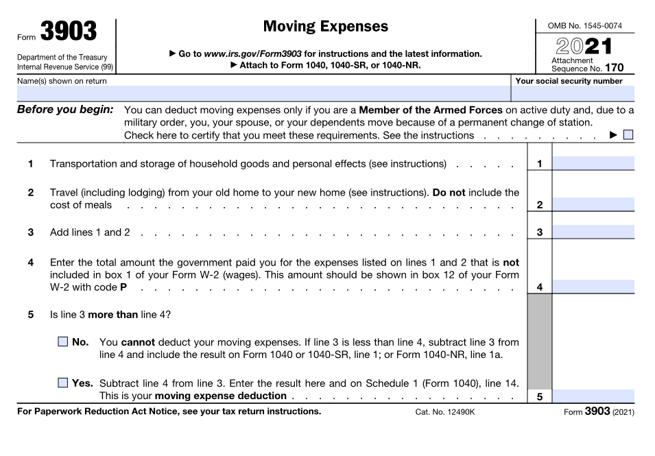 are moving expenses tax deductible 2022