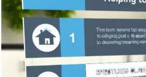 Informational signage featuring a house icon and numbered list for cleaning instructions.