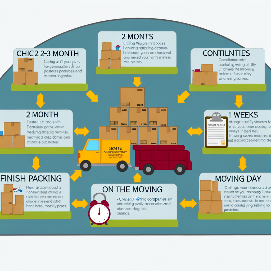 Infographic detailing a timeline for scheduling moving services during rental transitions.